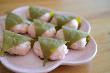 3月3日に子供と一緒に作った手作りの桜餅