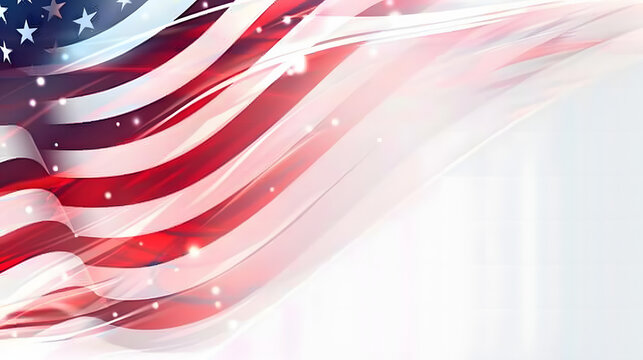 American flag corner on isolated white background