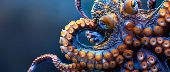 Fototapeta premium a beautiful Octopus in the deep ocean