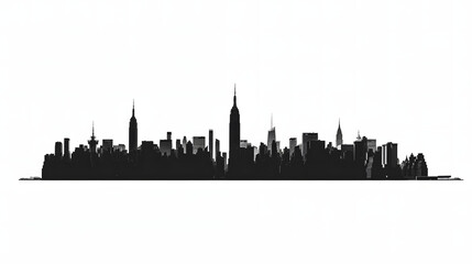 Obraz premium Skyline urban border, isolated on white background