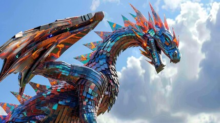Dragon made of Large power thermalphotovo