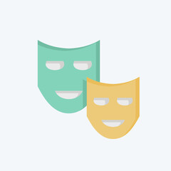 Icon Drama. related to Cinema symbol. flat style. simple design illustration