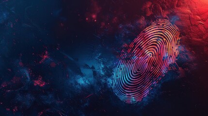 Colorful digital fingerprint on a dark background