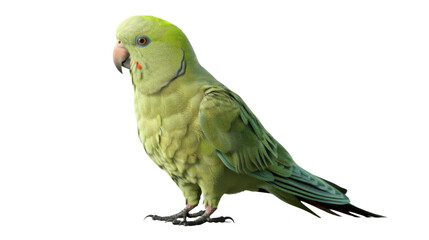 Green parrot bird on transparent background 