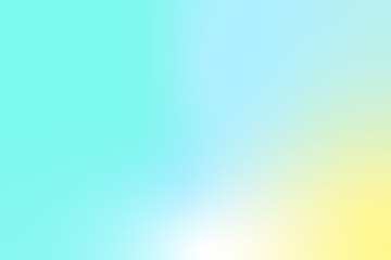 黄色　緑　水色の淡く爽やかなグラデーションの背景