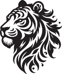 Fototapeta premium Tiger head vector illustration with white background. 