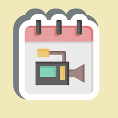 Sticker Movie Release Date. related to Cinema symbol. simple design illustration