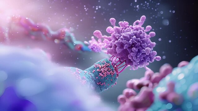 A rendering of a TLR interacting with a viral protein initiating the innate immune response.