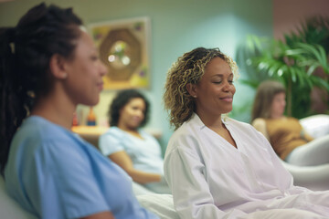 Fototapeta premium Women Relaxing and Rejuvenating in a Wellness Spa