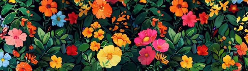 Digital textile design featuring an allover floral pattern 