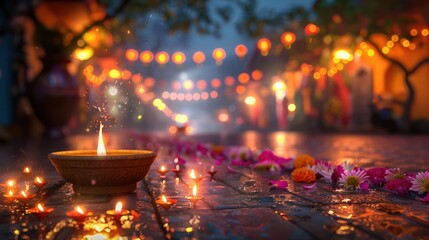Evening Serenity, Diwali's Luminous Embrace