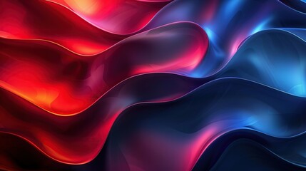 Fototapeta premium A colorful, abstract painting with blue and red swirls
