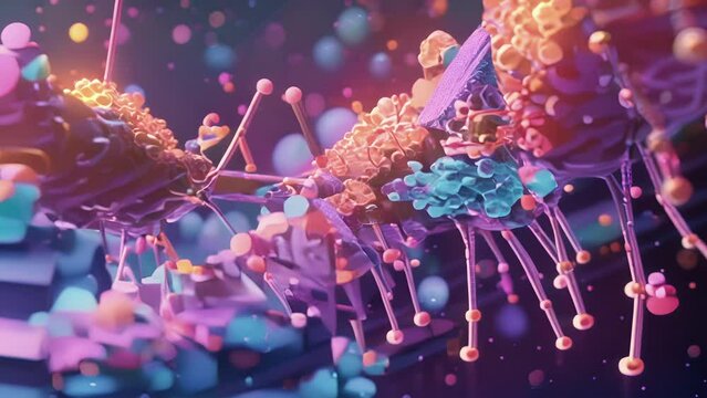 Closeup of cellular receptors interacting with nitric oxide molecules to initiate downstream signaling cascades.