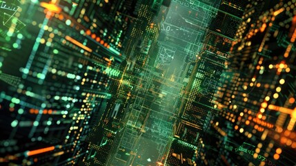 Digital Cityscape: A Futuristic Vision of Technology