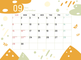 2024年9月のカレンダー01