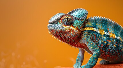 Obraz premium Dynamic Chameleon Shouting Out a Message