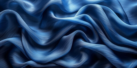 Fototapeta premium effect wave liquid design your space copy background elegant blue dark pleats soft wavy fabric shiny background texture satin silk blue dark background abstract blue black 