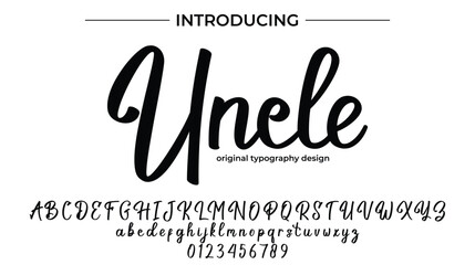 Uncle Font Stylish brush painted an uppercase vector letters, alphabet, typeface
