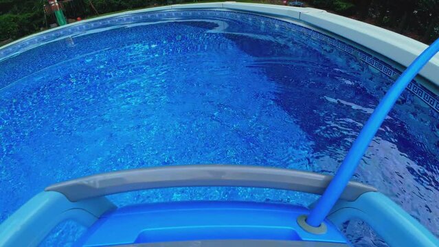 First-Person POV of Automatic Pool Cleaner Robot Vacuum Underwater
