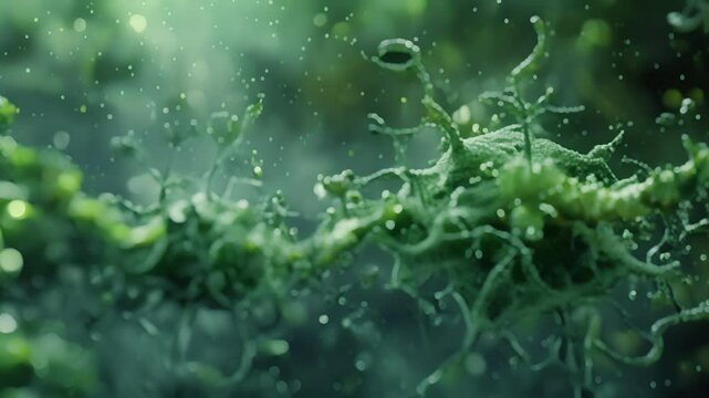A closeup view of a developing synapse before and after the pruning process.