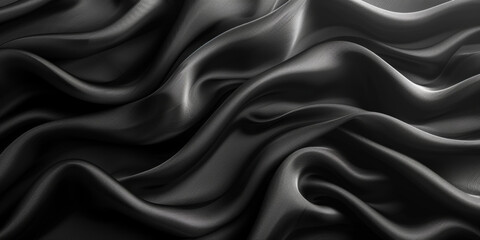 Obraz premium design your space copy background elegant black fabric folds soft beautiful background texture satin silk black background black abstract 