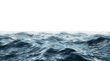 Ocean water sea surface on transparent background