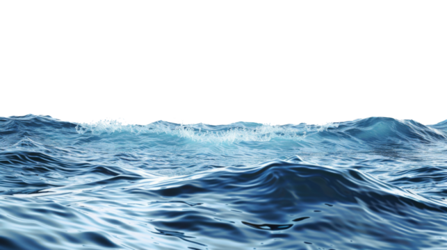 Ocean water sea surface on transparent background