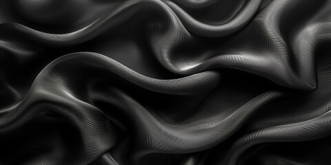 Obraz premium design your space copy background elegant black fabric folds soft beautiful background texture satin silk black background black abstract 