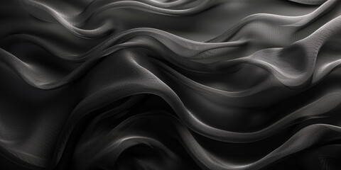 Fototapeta premium design your space copy background elegant black fabric folds soft beautiful background texture satin silk black background black abstract 