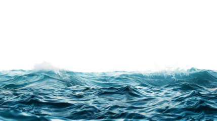 Ocean water sea surface on transparent background