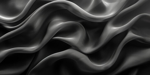 Obraz premium design your space copy background elegant black fabric folds soft beautiful background texture satin silk black background black abstract 