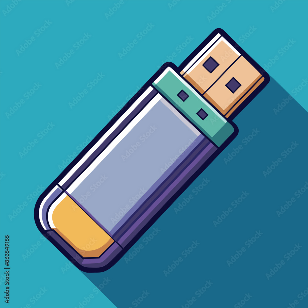 Fototapete usb symbol web-based isometric depiction of a usb vector icon