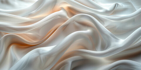 Obraz premium background texture fabric soft white blurred abstract calm peaceful shine movement natural graphic satin silky material effect ripple fashion elegant fold smooth beauty new textile luxurious silk 