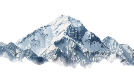 Obraz premium Snow-capped rugged mountains on transparent background