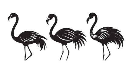Naklejka premium Vintage Flamingo Bird Silhouette