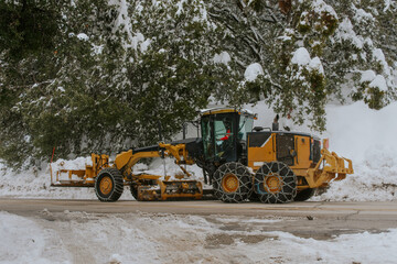 Heavy Construction Equipment in the Snow