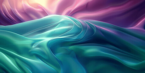Obraz premium Blue and Purple Digital Art Background with Smooth Glowing Wave Lines