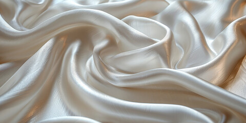 Fototapeta premium pattern Background fabric silk ivory Texture bride silky curve glossy satin affectionate industry drapery wave seductive bedding white fashion clothes drape curtain shiny clothing material depth 