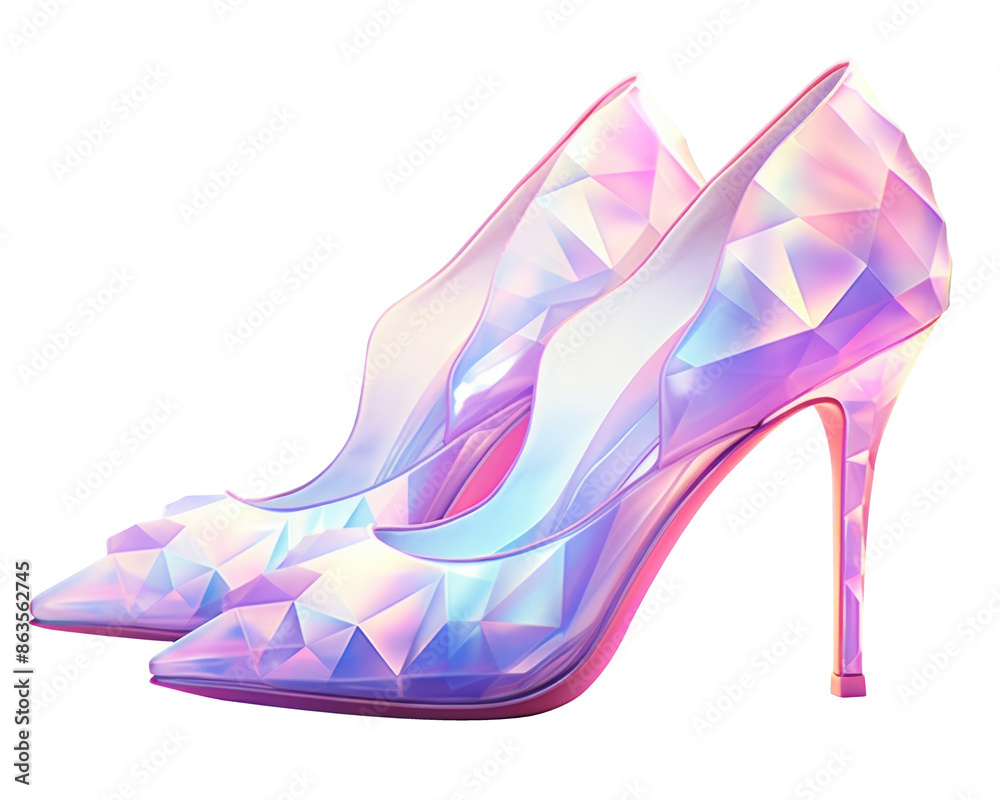 Sticker png crystal high-heels footwear purple shoe.