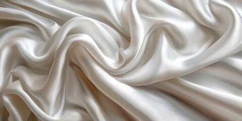 Fototapeta premium pattern Background fabric silk ivory Texture bride silky curve glossy satin affectionate industry drapery wave seductive bedding white fashion clothes drape curtain shiny clothing material depth 