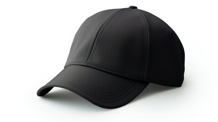 Fototapeta premium Black Sports Cap on White Background