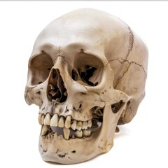 Human Skull Isolated on White Background