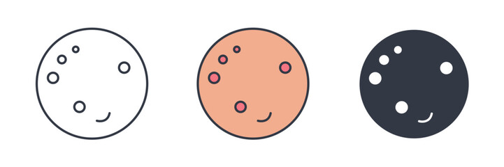 Moon Icon symbol vector illustration isolated on white background