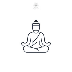 Lotus Pose Icon symbol vector illustration isolated on white background