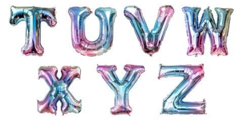 Colorful Gradient Metallic Balloon Letters