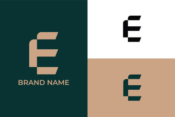 initial letter E minimal elegant 3d logo, letter E F finance business logo, letter E F modern corporate business logo, letter E corporate logotype, luxury logo, corporate icon