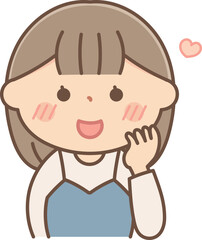 頬を赤らめる女性のイラスト