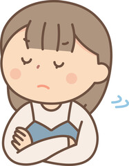 そっぽを向く女性のイラスト