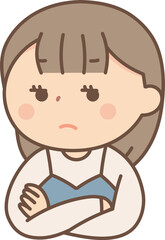訝しむ女性のイラスト