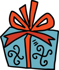 A box with a bow on top of it